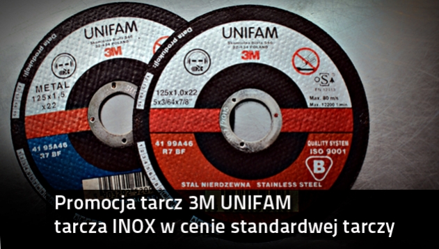 3M UNIFAM tarcze do cięcia stali nierdzewnej promocja