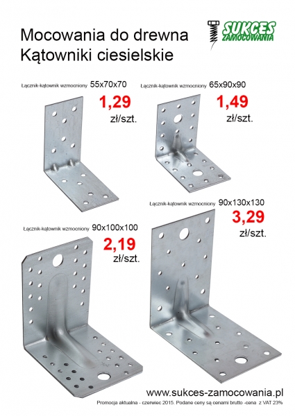 Mocowania do drewna - kątowniki od 1,29 zł za szt.